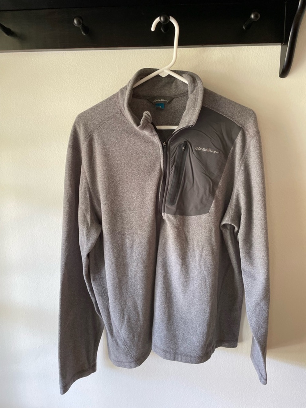 Eddie Bauer Gray Fleece Pullover with Logo